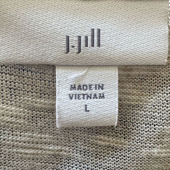 J. Jill Lagenlook Tunic Top Sz L Linen Cotton Blend Slub Knit V-Neck 3/4 Sleeve - Picture 6 of 6